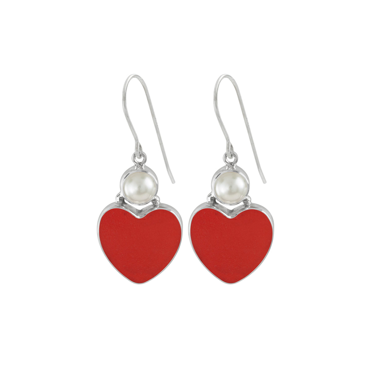 Silver Earring With Pearl And Sea Glass