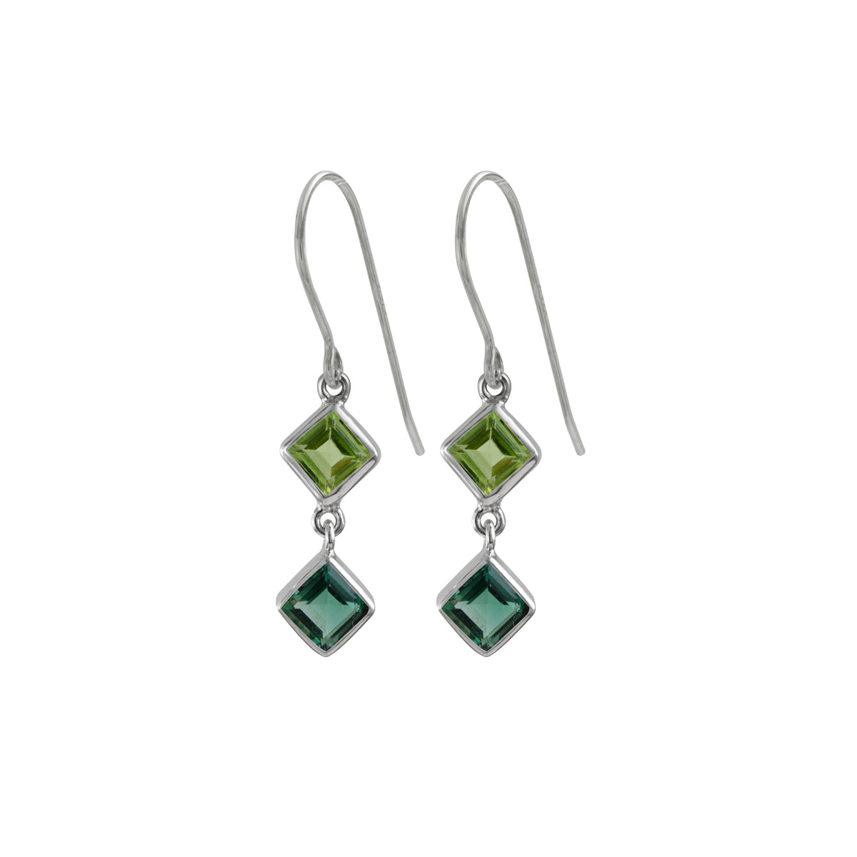 Silver Earring With Blue Topaz