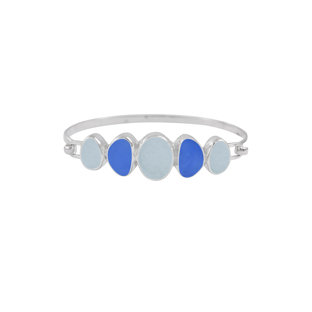 Sterling Silver Bracelet With Sea Glass Free Form