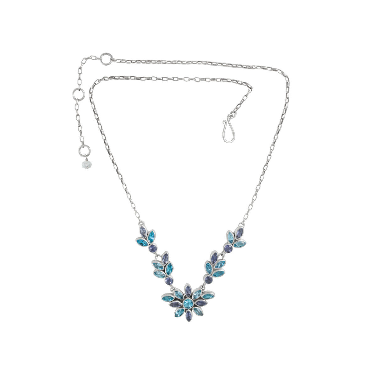 FLower Collections Necklace With Marquise And Bead Cluster