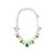 Sterling Silver Necklace Watermelon With Bead Pearls, Peridot, And Crystal On Chain