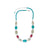 Sterling Silver Necklace With Tuquoise, Fassilized Coral, Sponge Coral Rectangle On Bead Tuqrquoise Chain