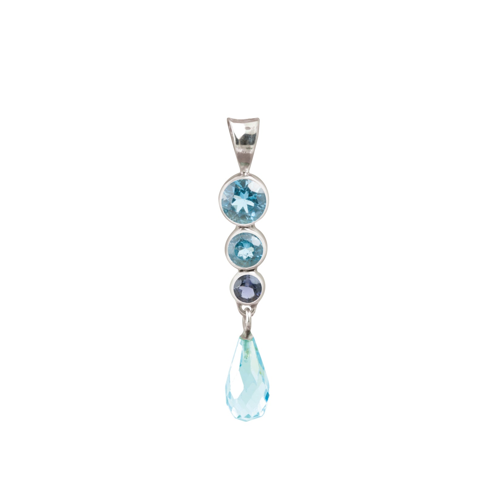 Sparkling Gemstone Pendant with Briolet Drop