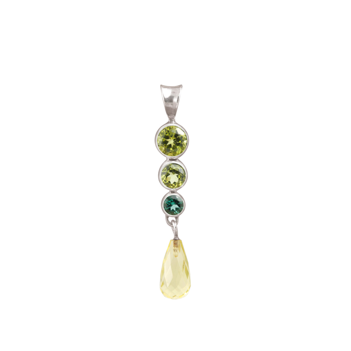 Sparkling Gemstone Pendant with Briolet Drop
