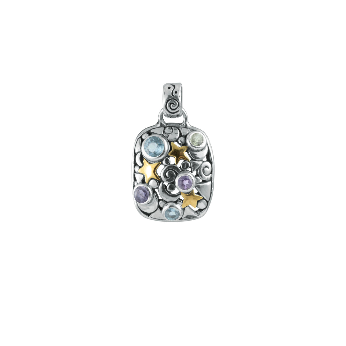 Sterling Silver Gallaxy Collectiong Pendant With Multi Facet Stones