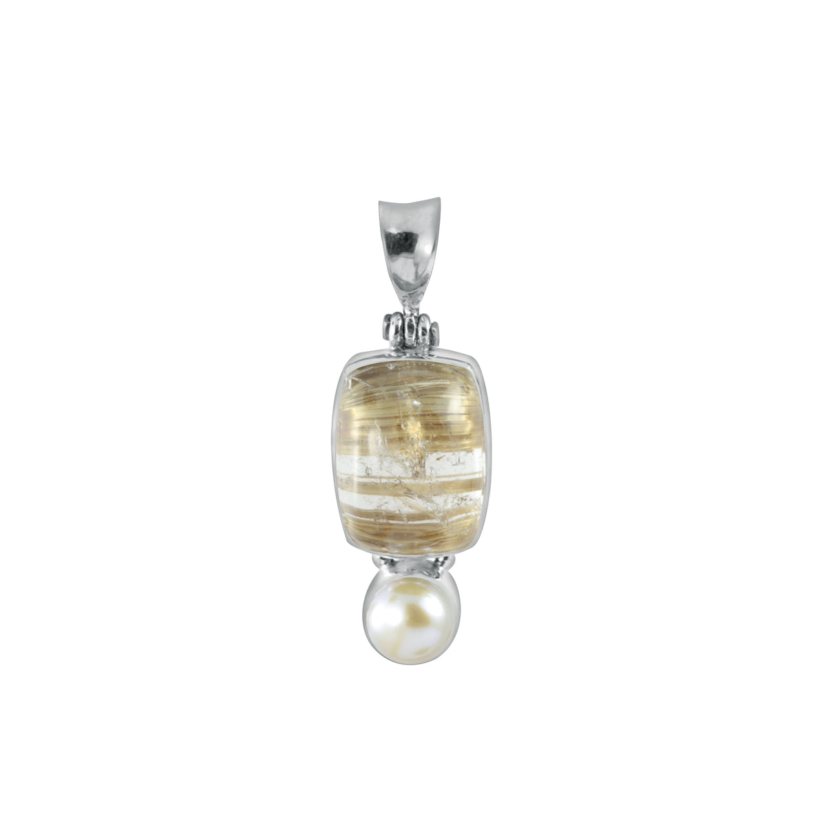 Pendant With Rhutilated And Pearl
