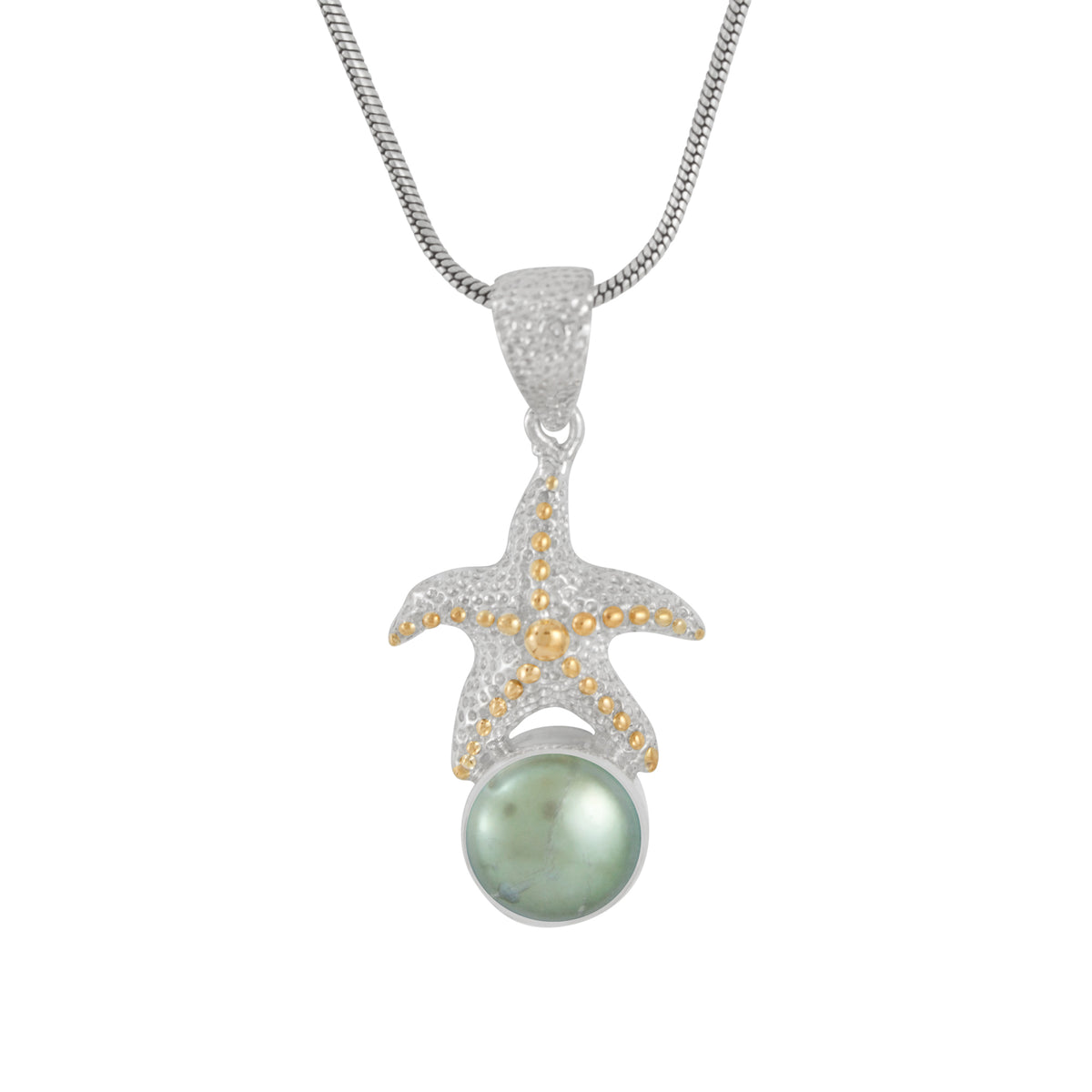 Silver Silver Pendant With Star Fist Component, Blue Topaz Facet