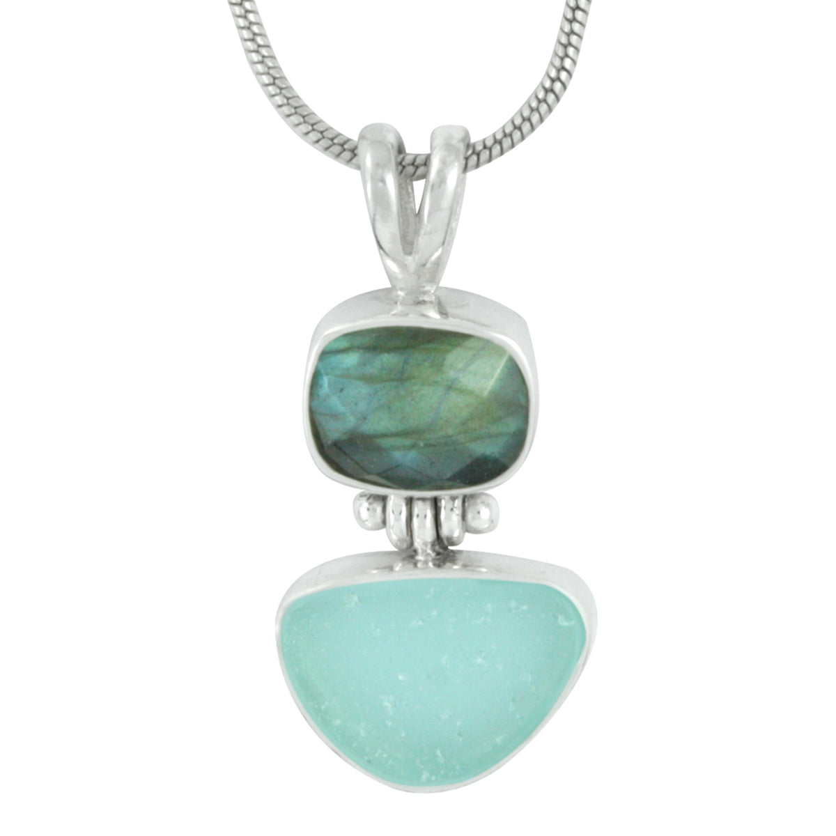Laboradite &amp; Opal Pendent