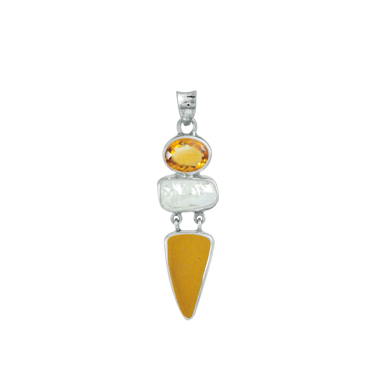 Turqoise and Aqua Sea Glass Pendant
