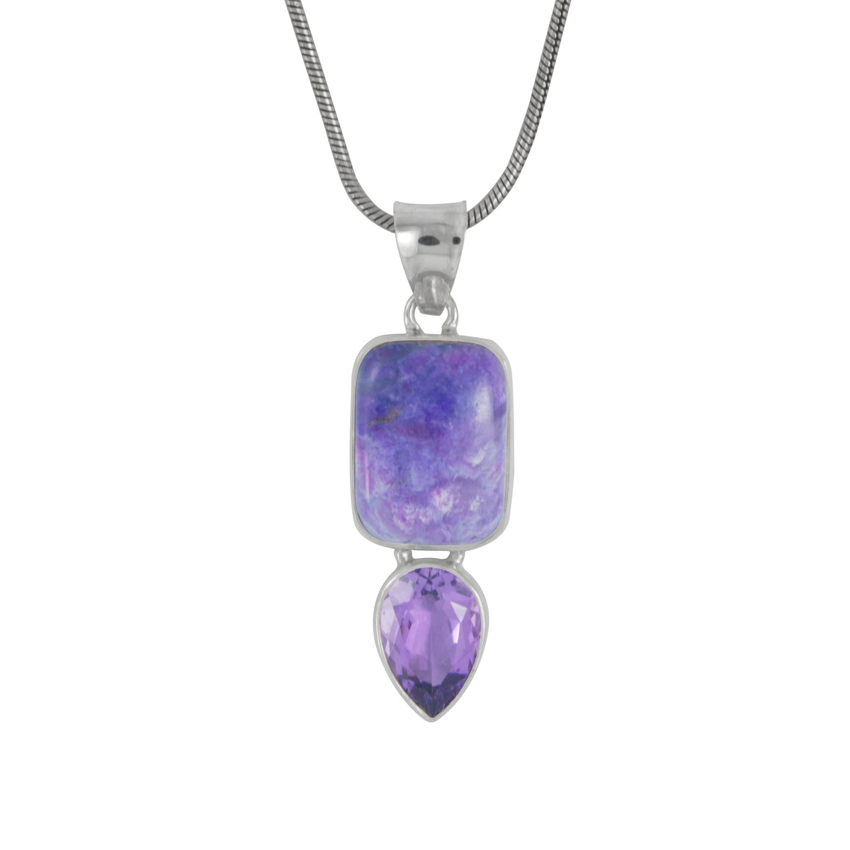 Stunning Sugilite and Amethyst Pendant