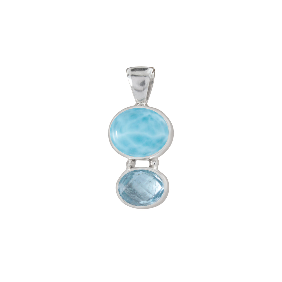 Larimar and Blue Topaz Sterling-Silver Pendant