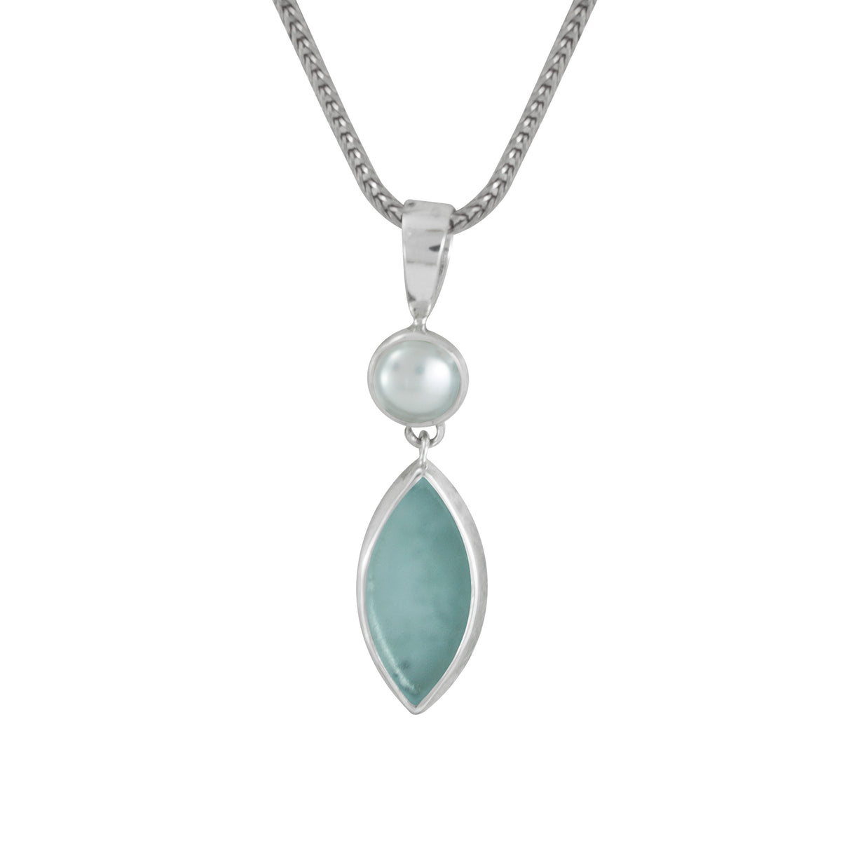 Sterling Silver Pendant With Pearl And Sea Glass