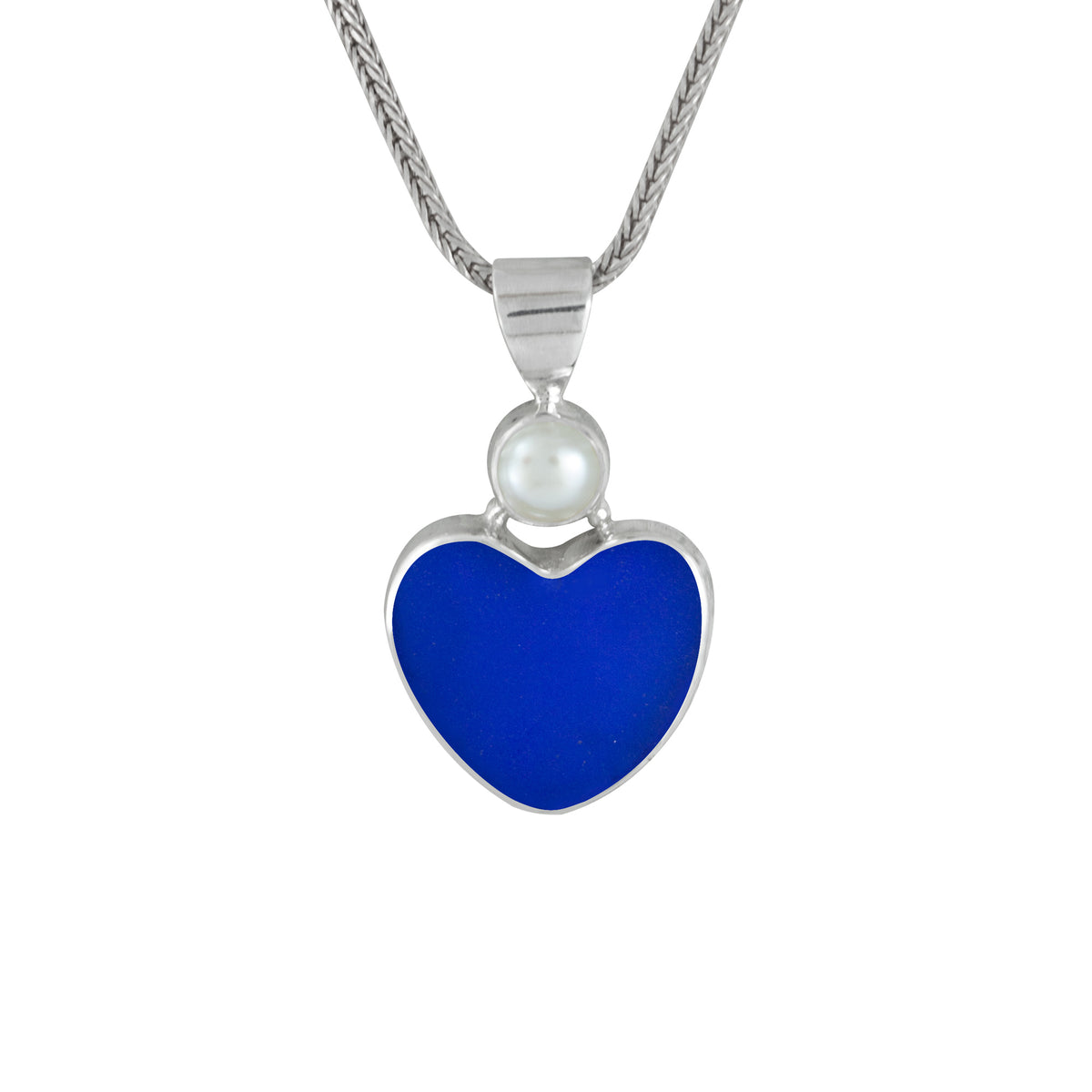 Silver Pendant With Pearl And Sea Glass