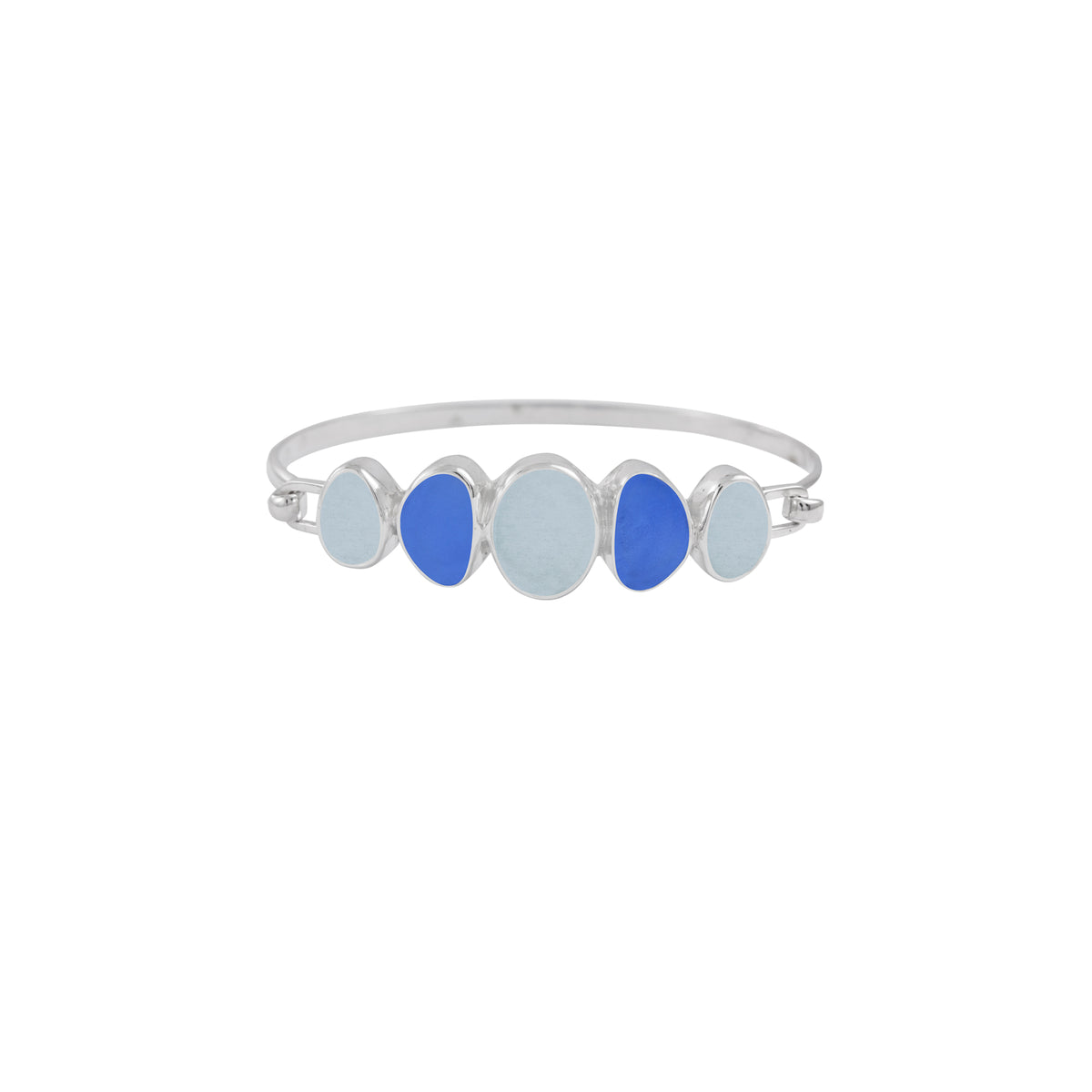 Sterling Silver Bracelet With Sea Glass Free Form