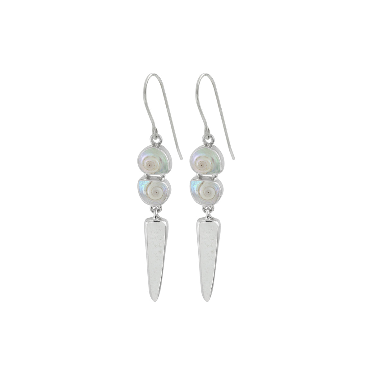 Sea Glass Earrings with Tiny Sea Shells