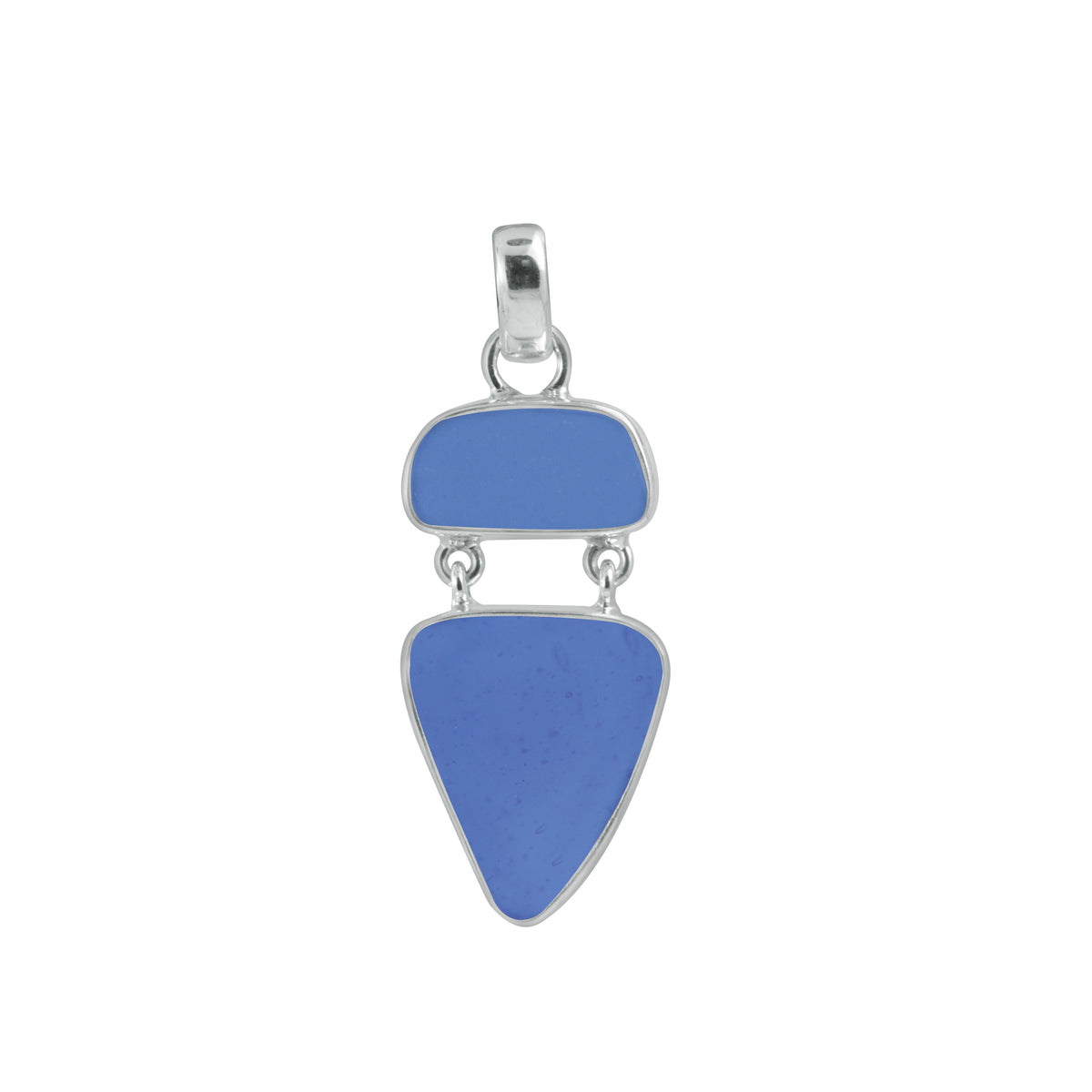 Simplely elagant Aqua and Cobalt Blue Sea Glass Pendant