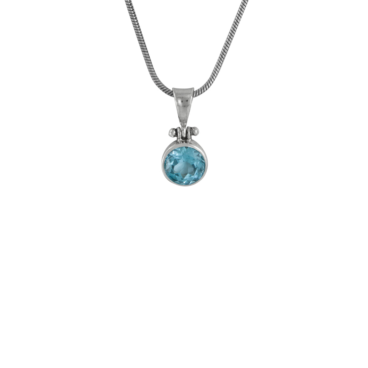 Silver Pendant With Amethyst Stone