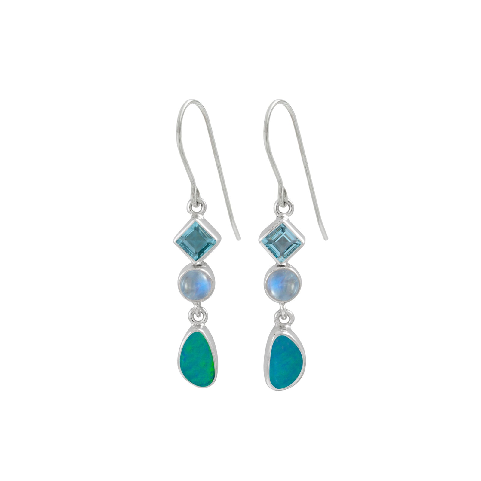 Simple & Elagant Opal & Amythyst Earring