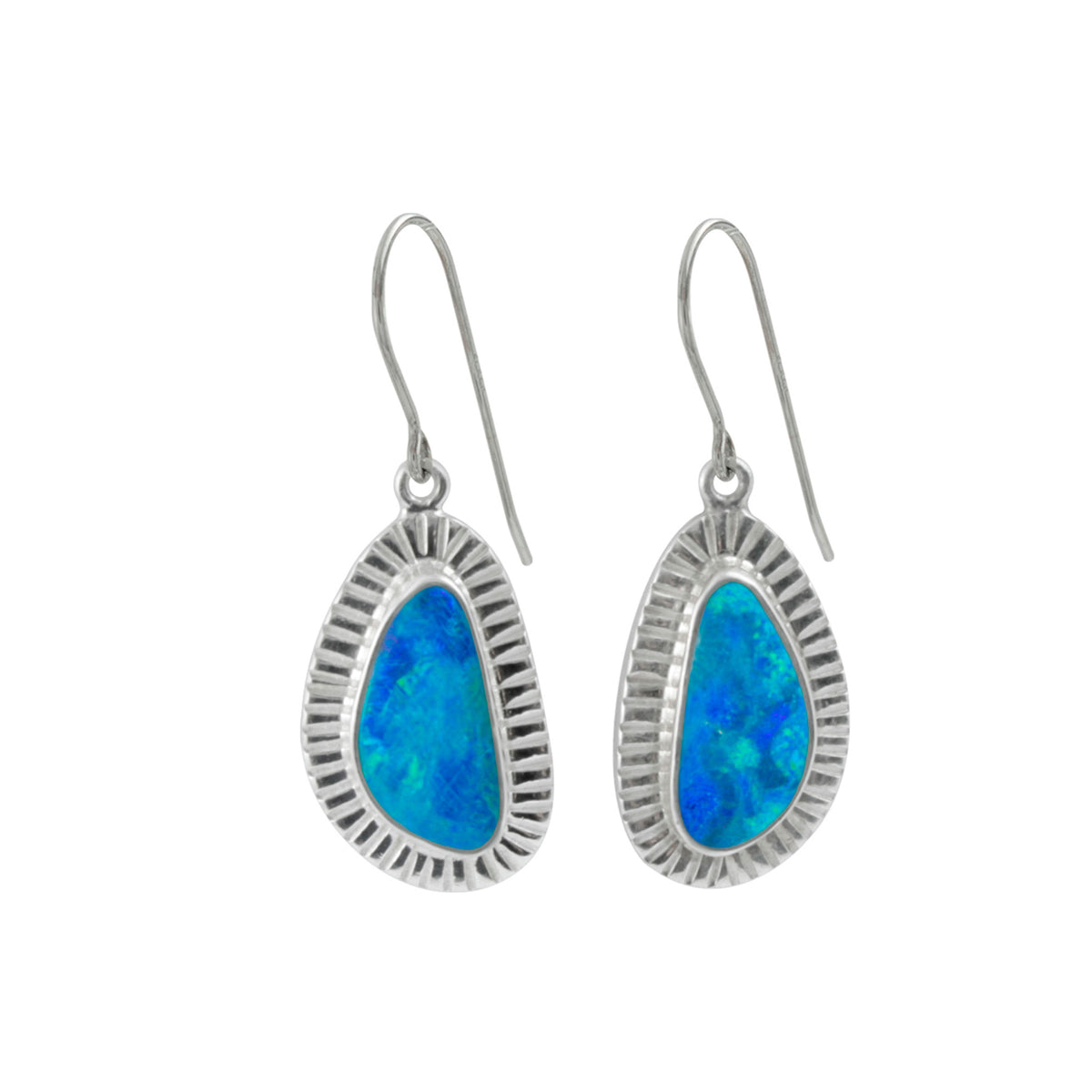 Gorgeous Opal And Silver Drop Earrings
