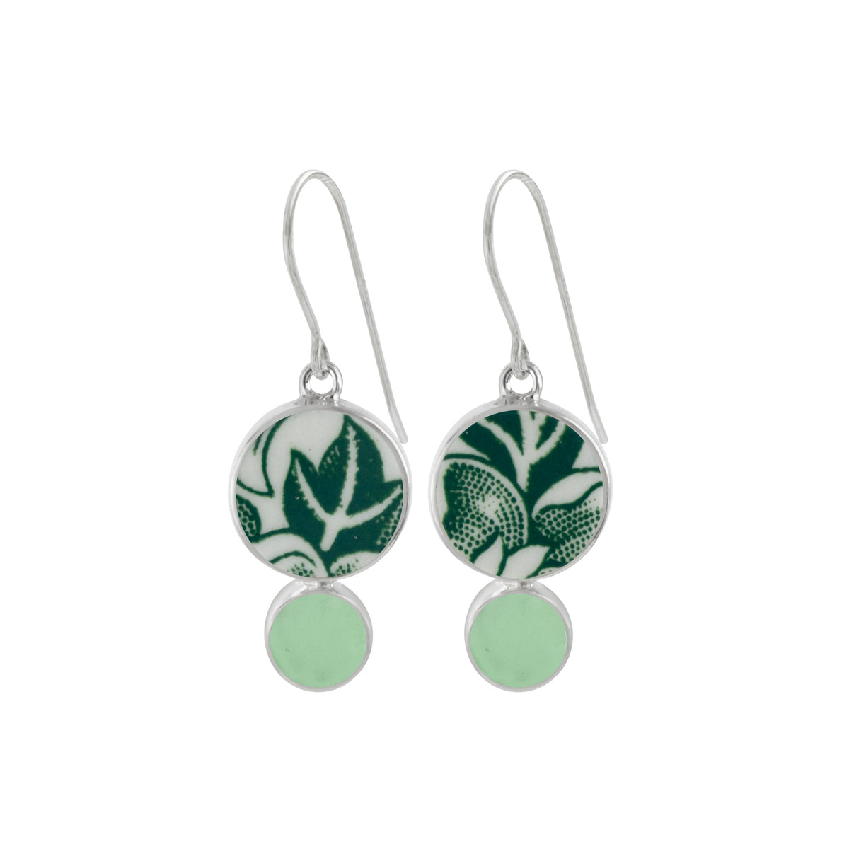 VINTAGE POTTERY &amp; SEA GLASS EARRINGS