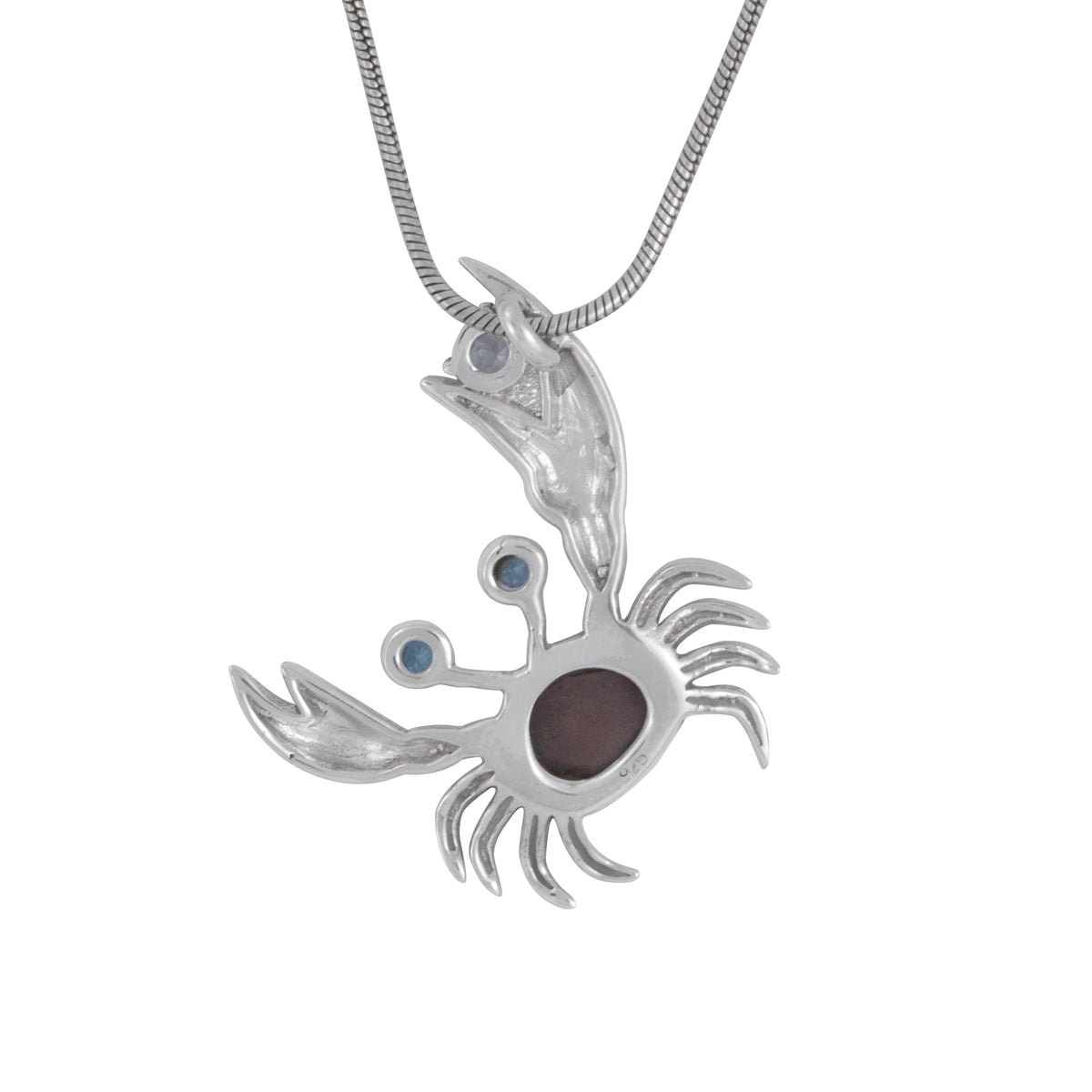 Silver Pendant Crab Component With Amethyst, Blue Topaz, Opal Free Form