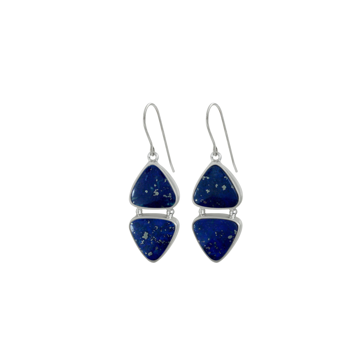 Silver Earring With Blue Topaz &amp; Lapis