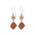 Sterling Earring With Citrine Oval, Sea Glass Brown Drop