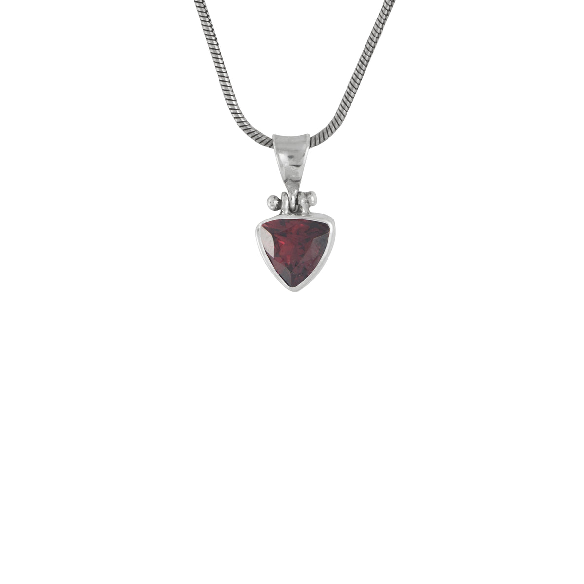 Silver Pendant With Garnet