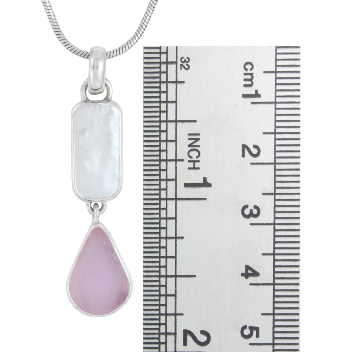 Stunning Pearl and Lavander Seaglass Pendant