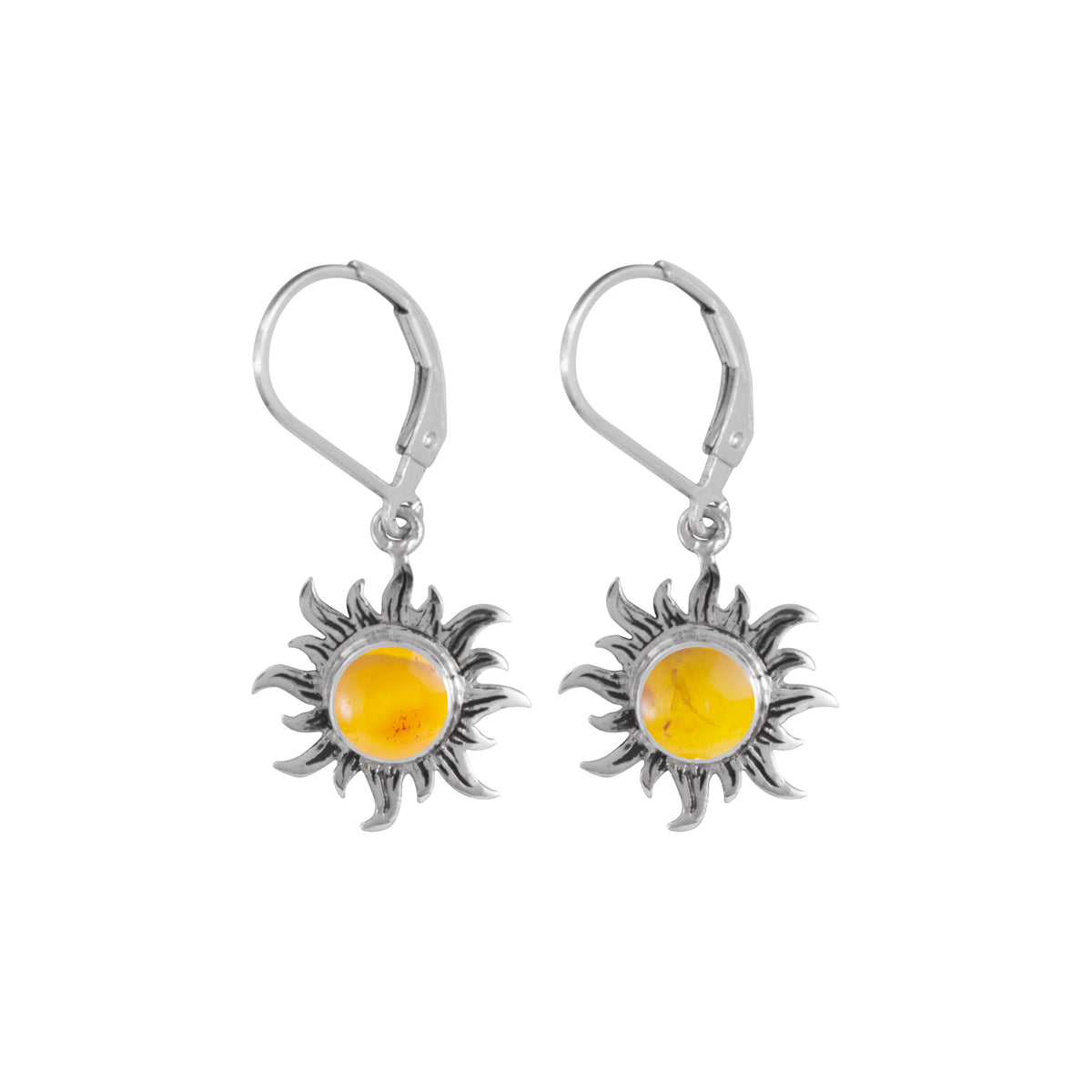 Amber Sun Drop Earring