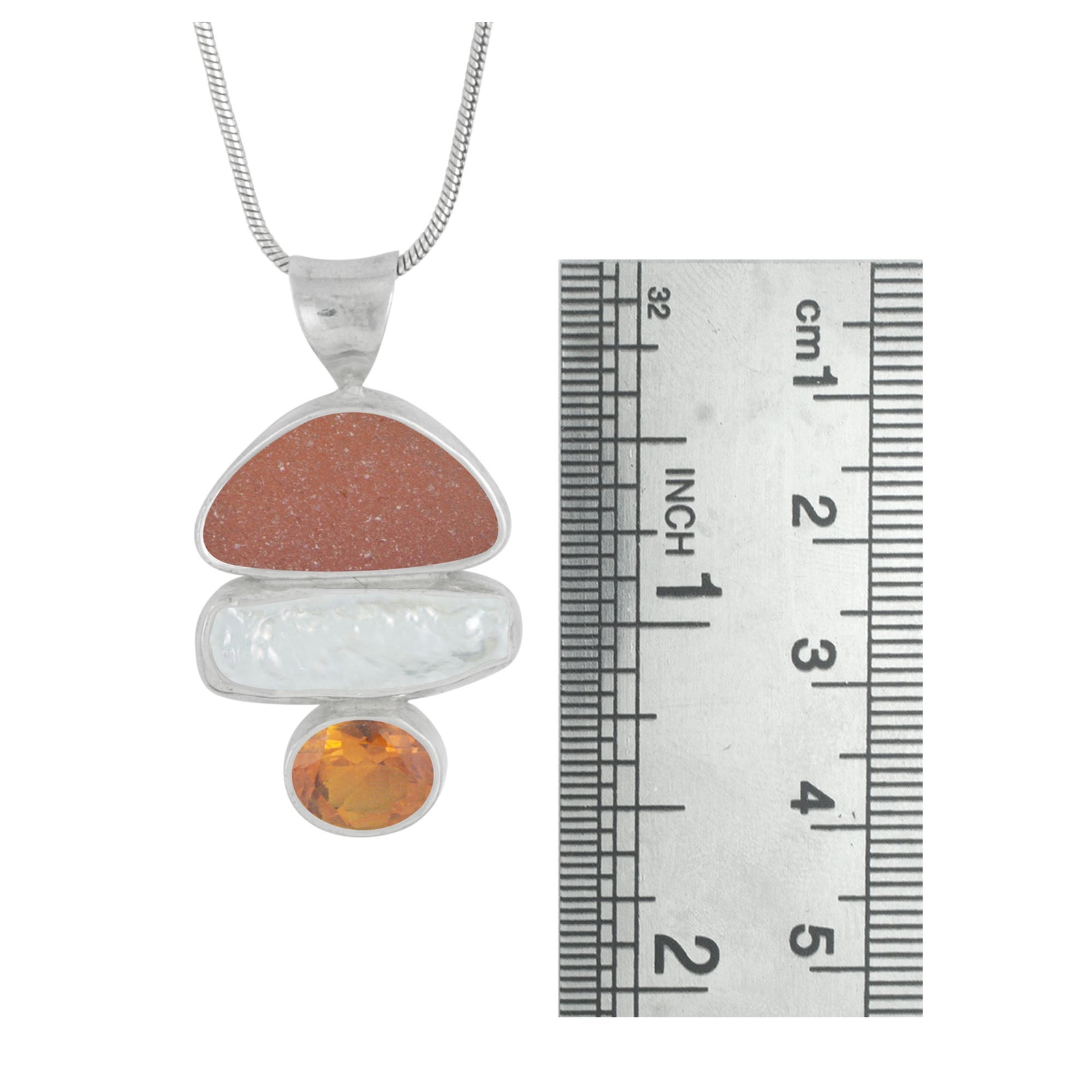 Sea Glass and Pearl Pendant