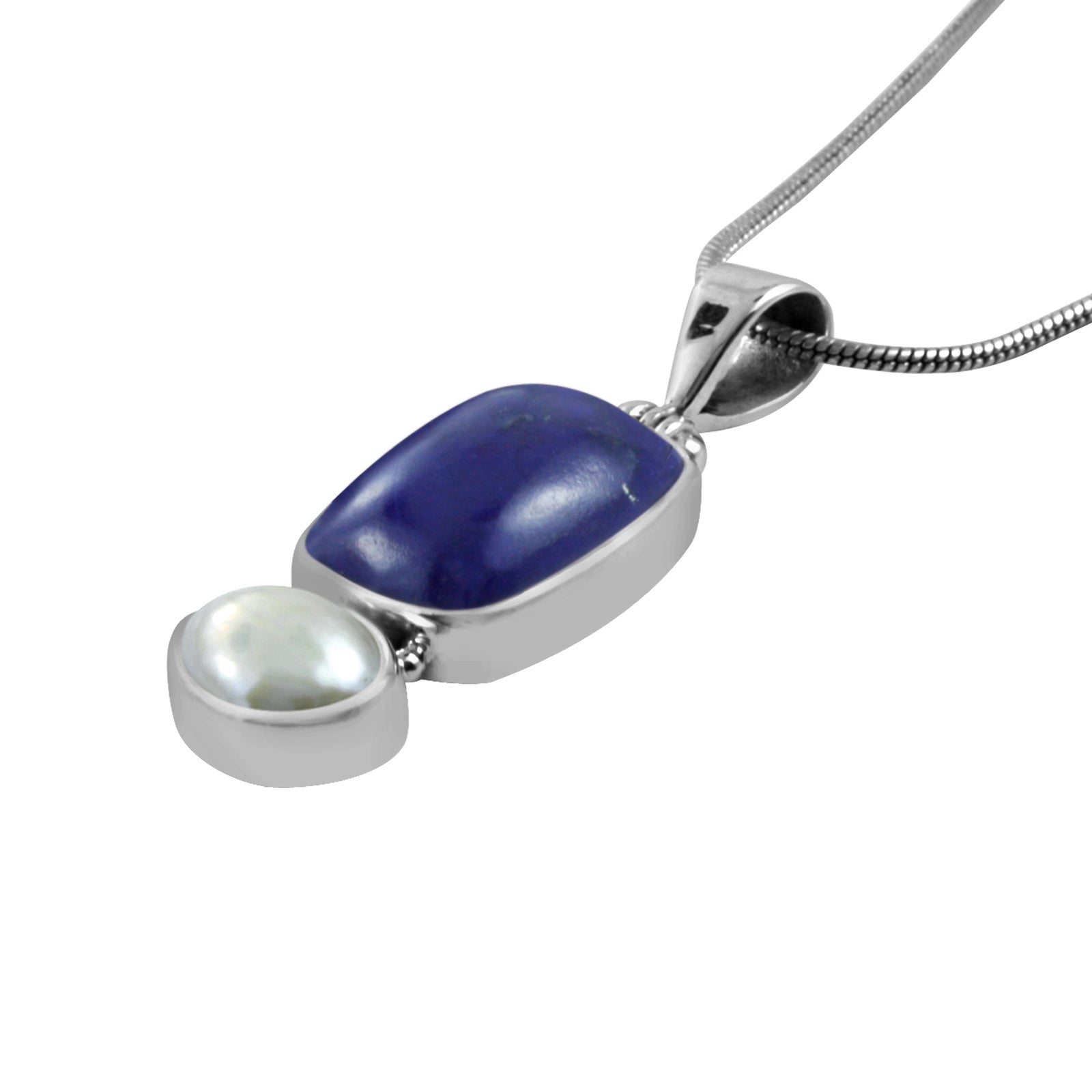 Lapis & Pearl Pendant