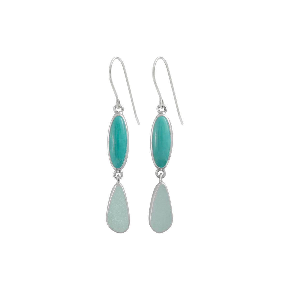 Turqouise &amp; Aqua Sea Glass Earring