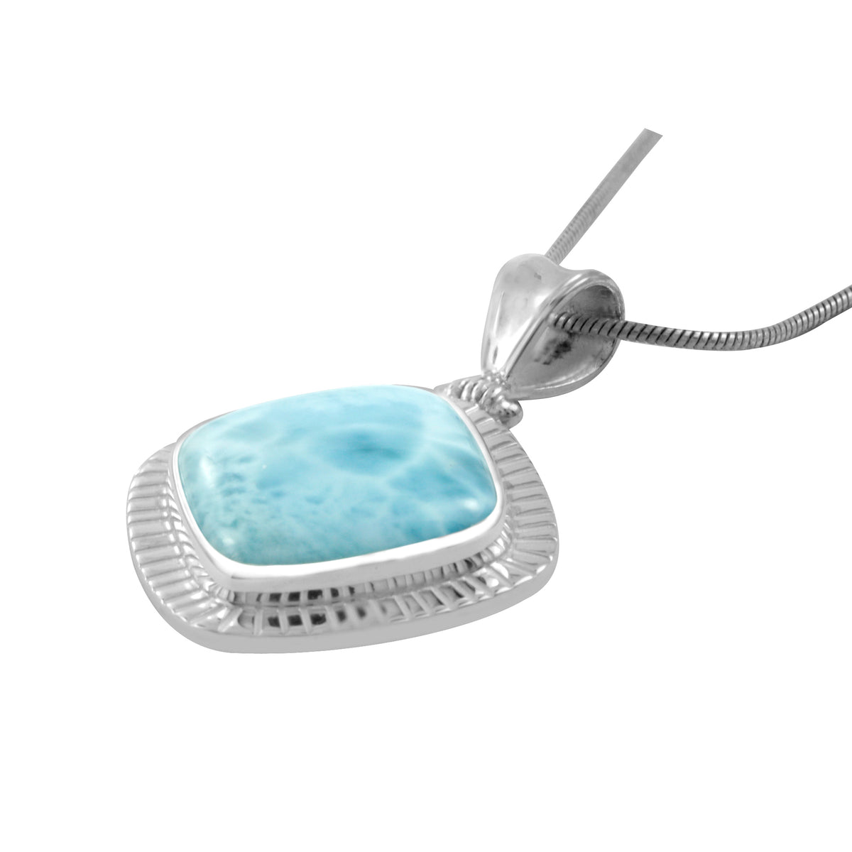 Gorgeous Larimar Pendant.  Simple and Elegant