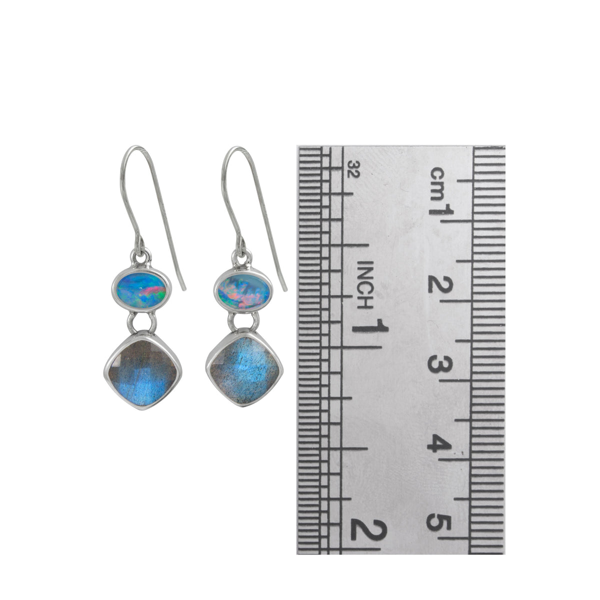 Exquisite Opal and Laboradite Earring