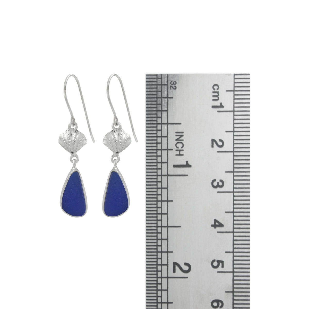 Charming Sea Glass Earring with Sea Shell