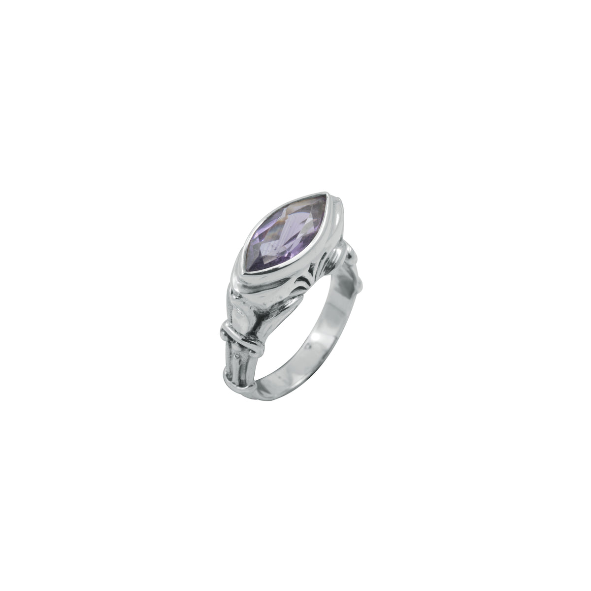 Corinthian Ring With Marquise Stone