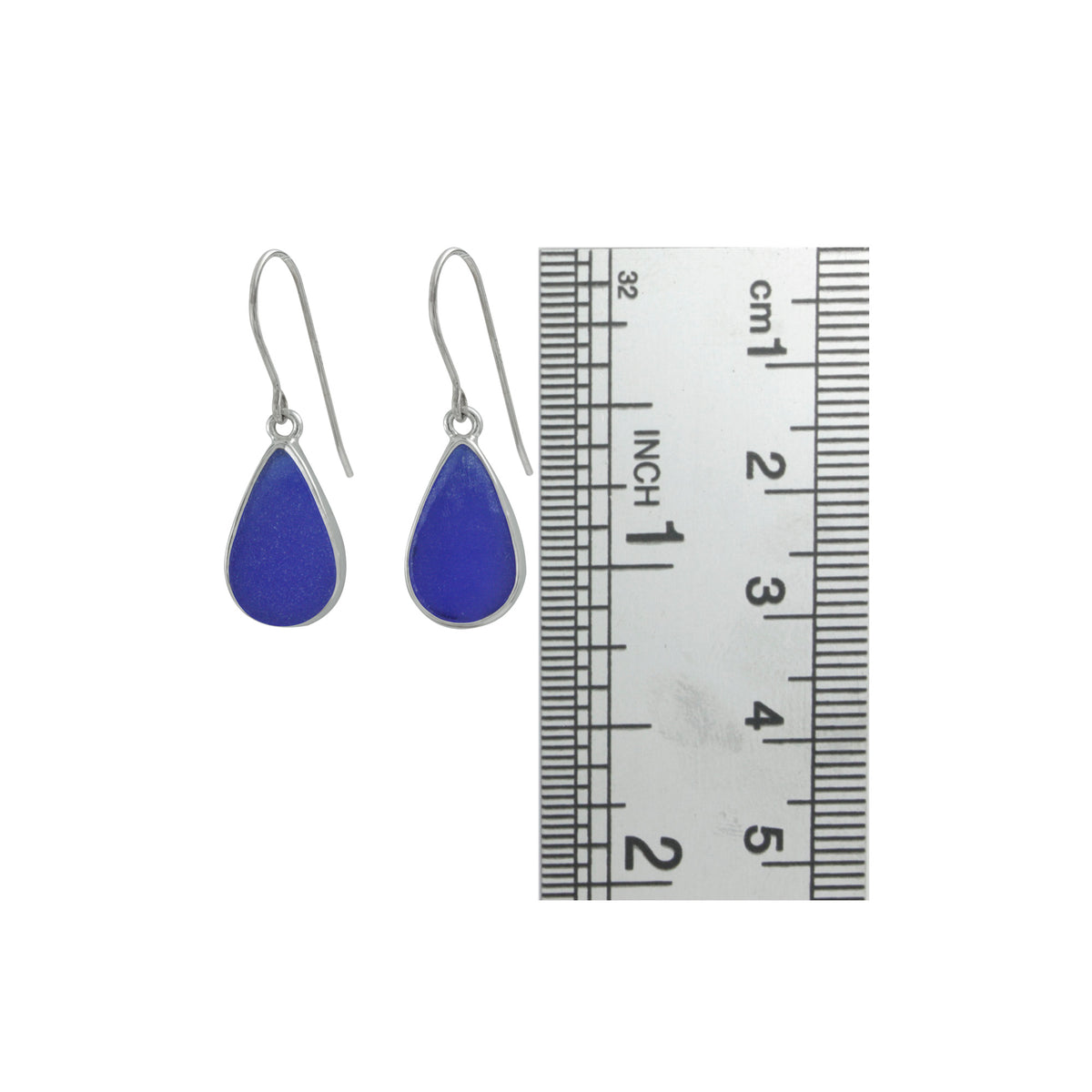 Simple Genuine Sea Glass Drop Earring