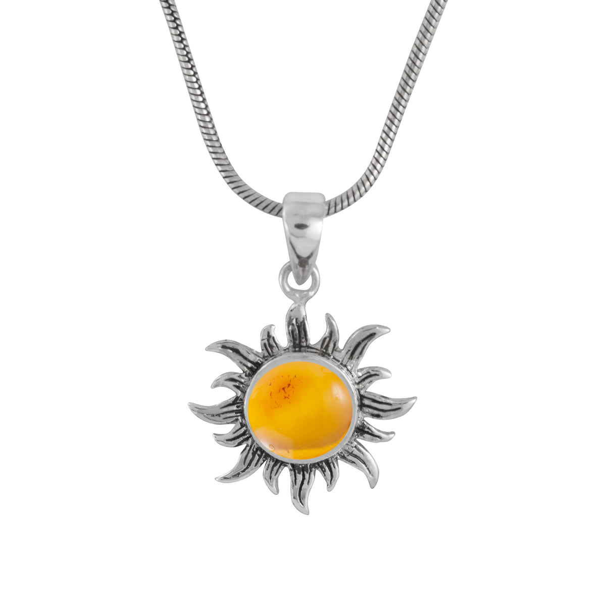 Golden Amber Sun Pendant