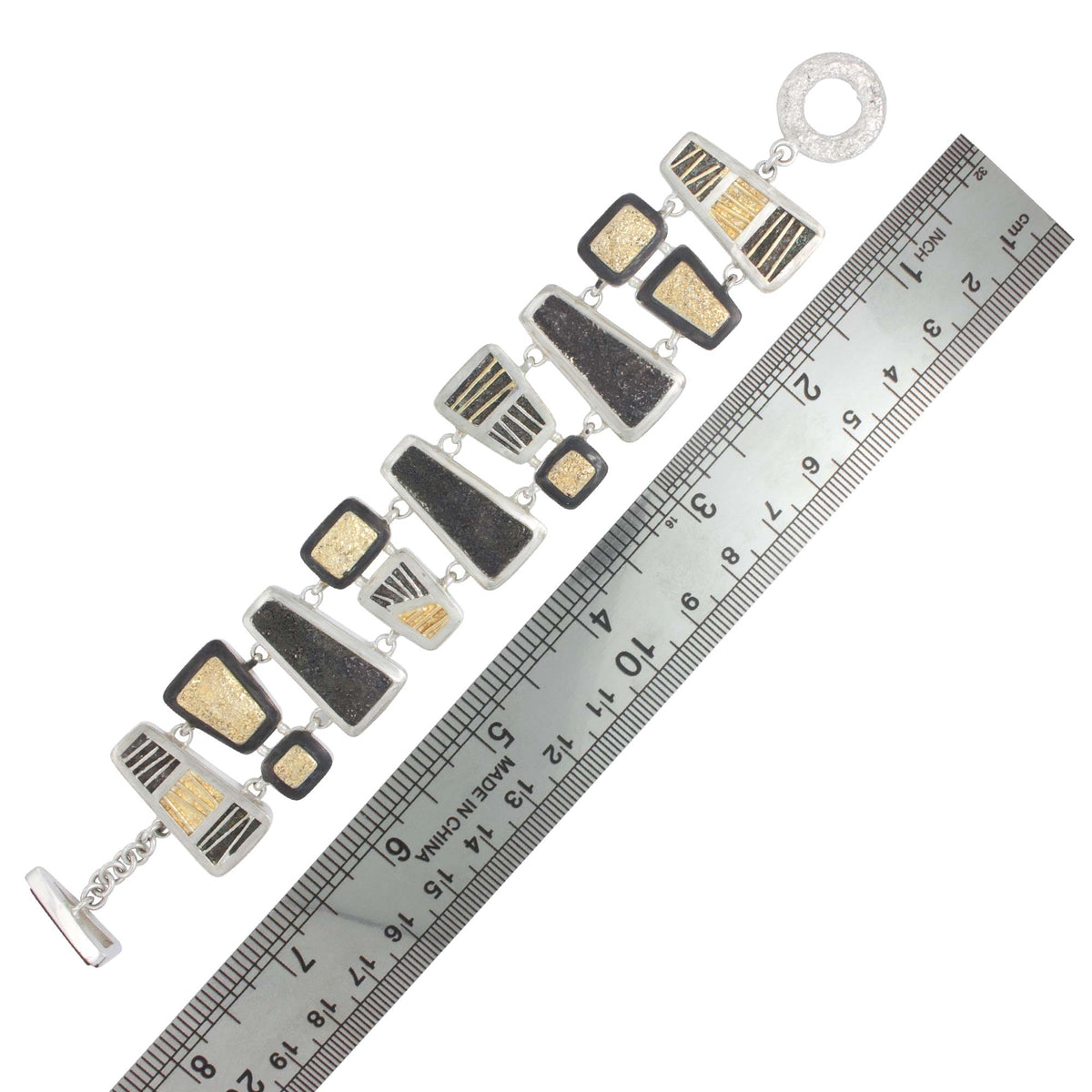 Geometric 2 Tone Silver &amp; Gold Bracelet