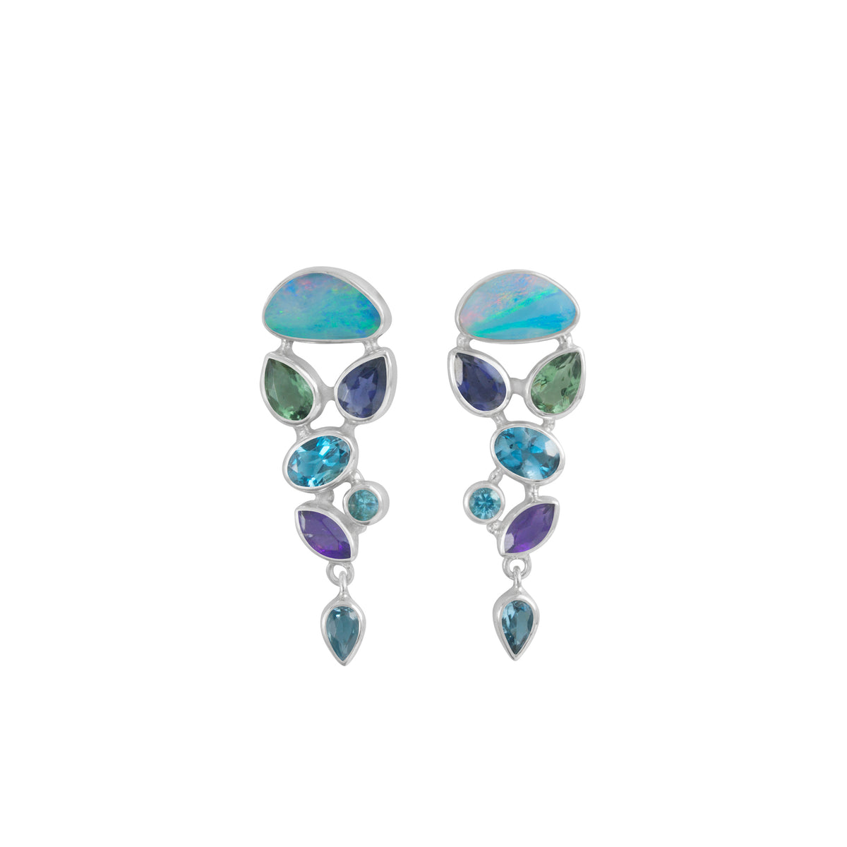 Gorgeous Opal Earring with cascading Gemstones