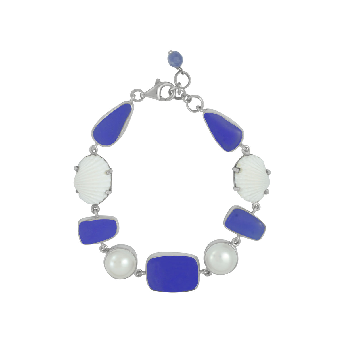 Stunning Sea Glass , Pearl &amp; Shell Bracelet