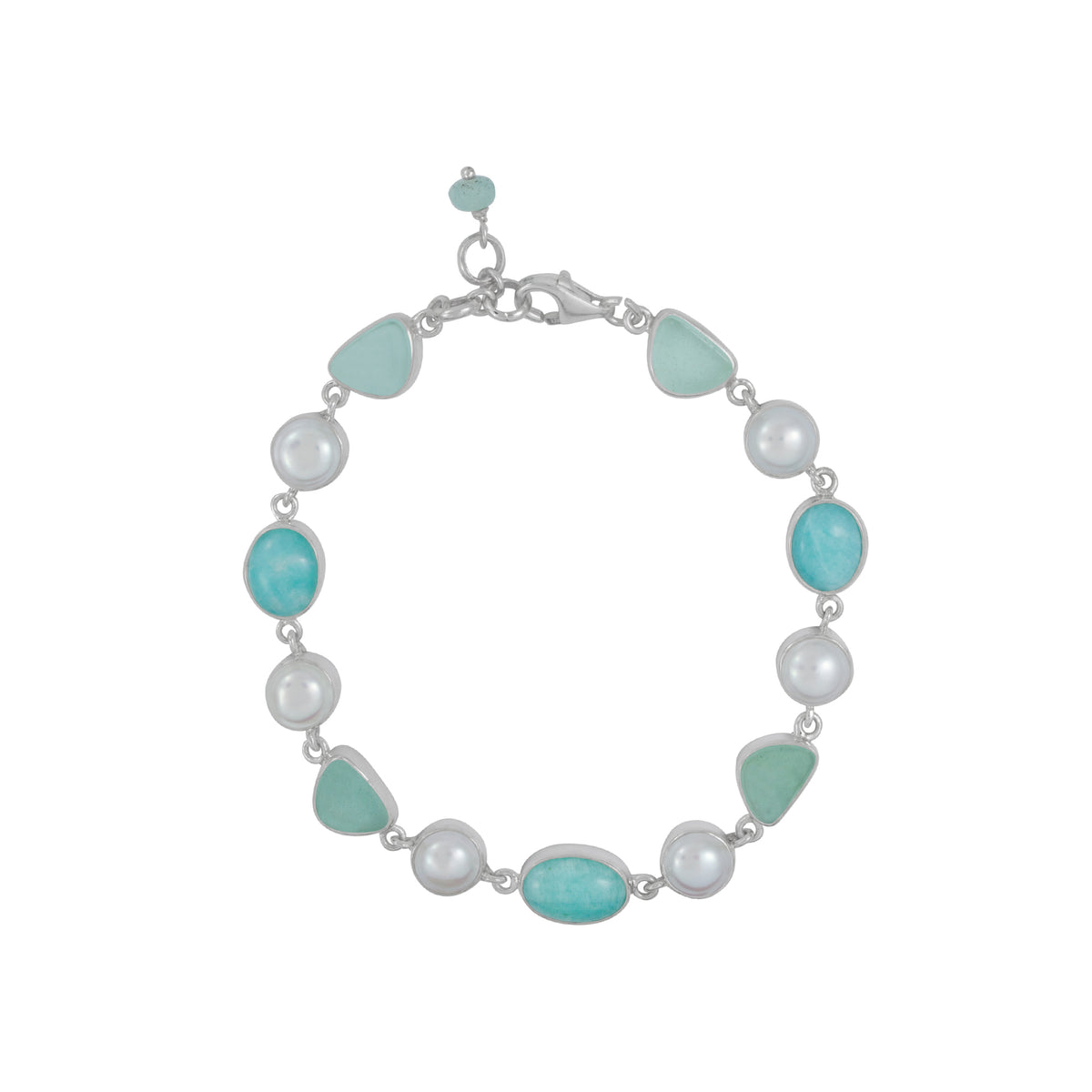 Lovely Aqua Sea Glass Pearl Bracelet