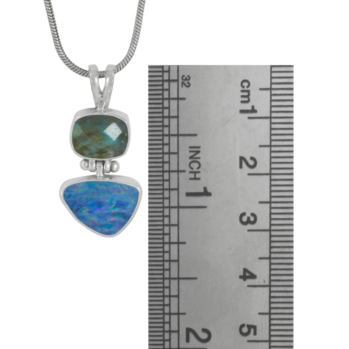 Laboradite &amp; Opal Pendent
