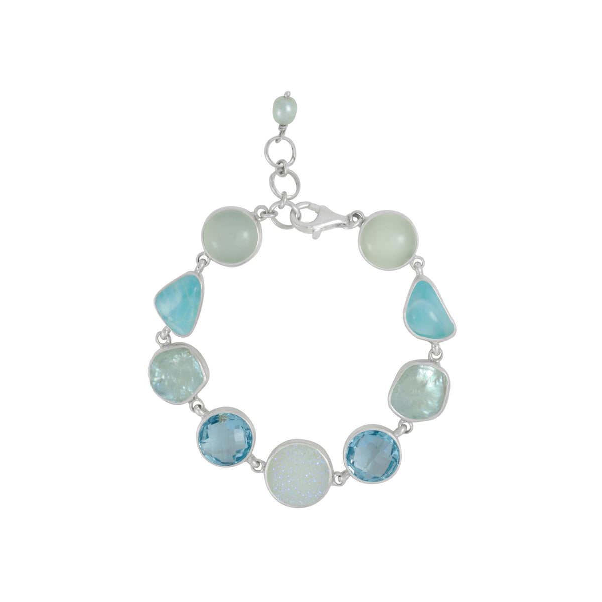 Exquisite Larimar Bracelet with BlueTopaz