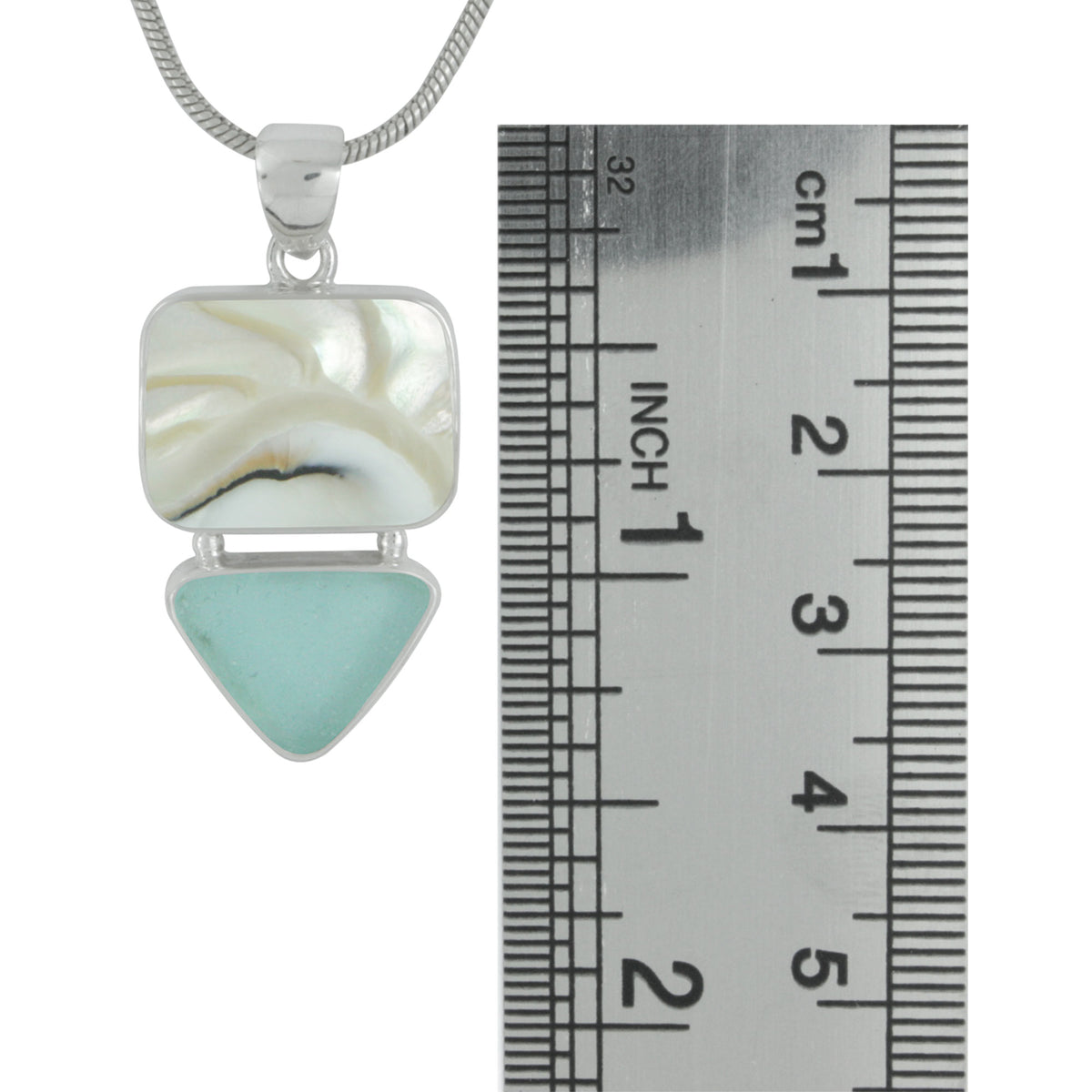 Sunrise Pendant! Nautilus Shell and Genuine White Seaglass Pendant depicts the rising of the sun