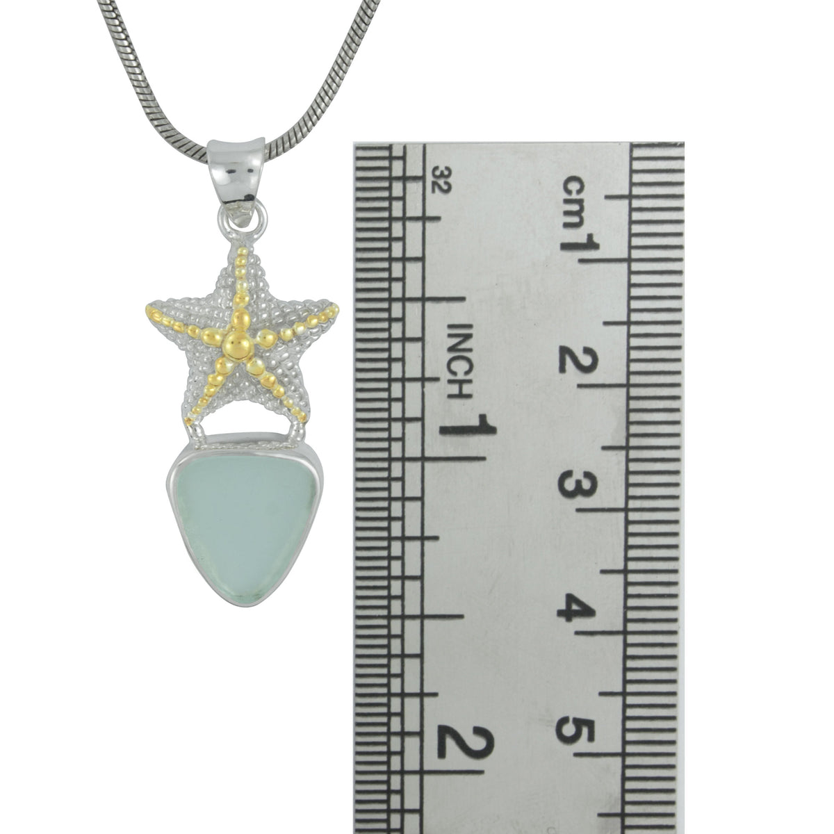 Gorgeous Starfish Pendant with Sea Glass