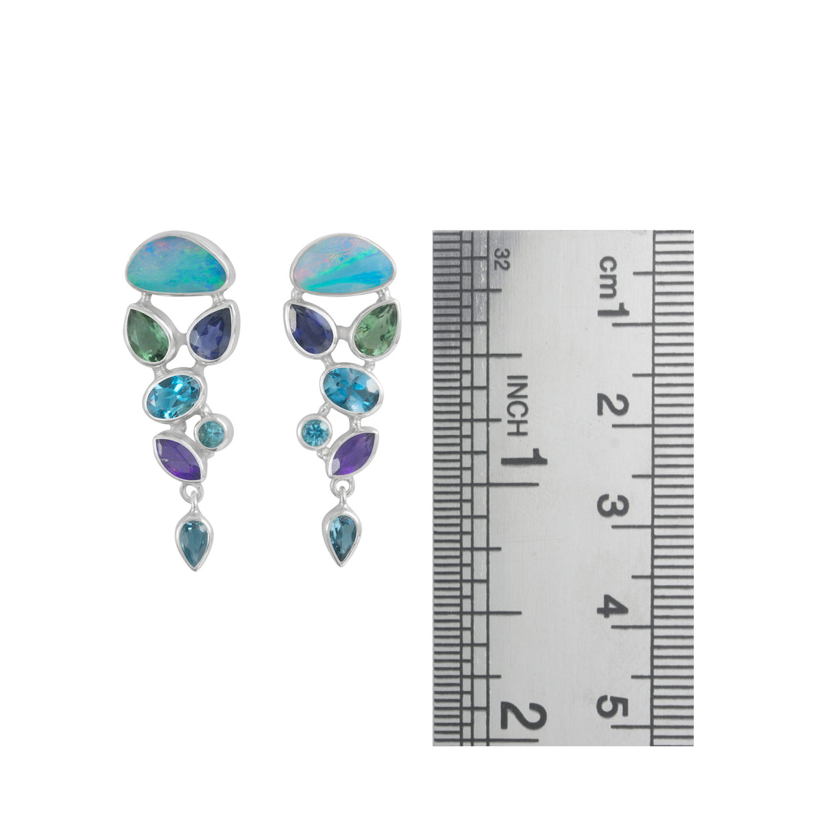 Gorgeous Opal Earring with cascading Gemstones