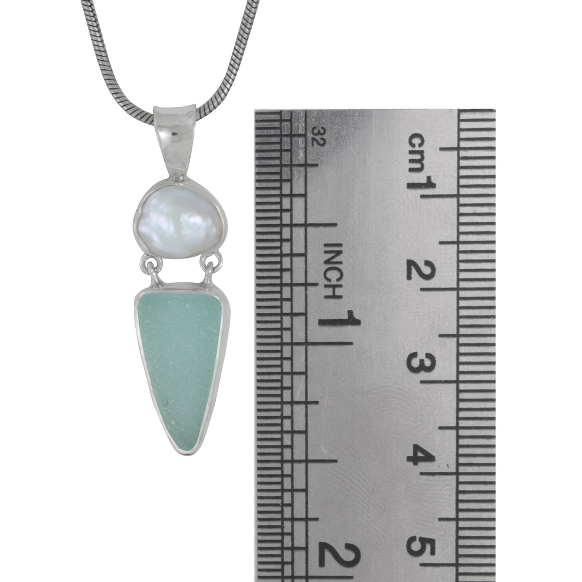 Beautiful Seaglass and Pearl Pendant
