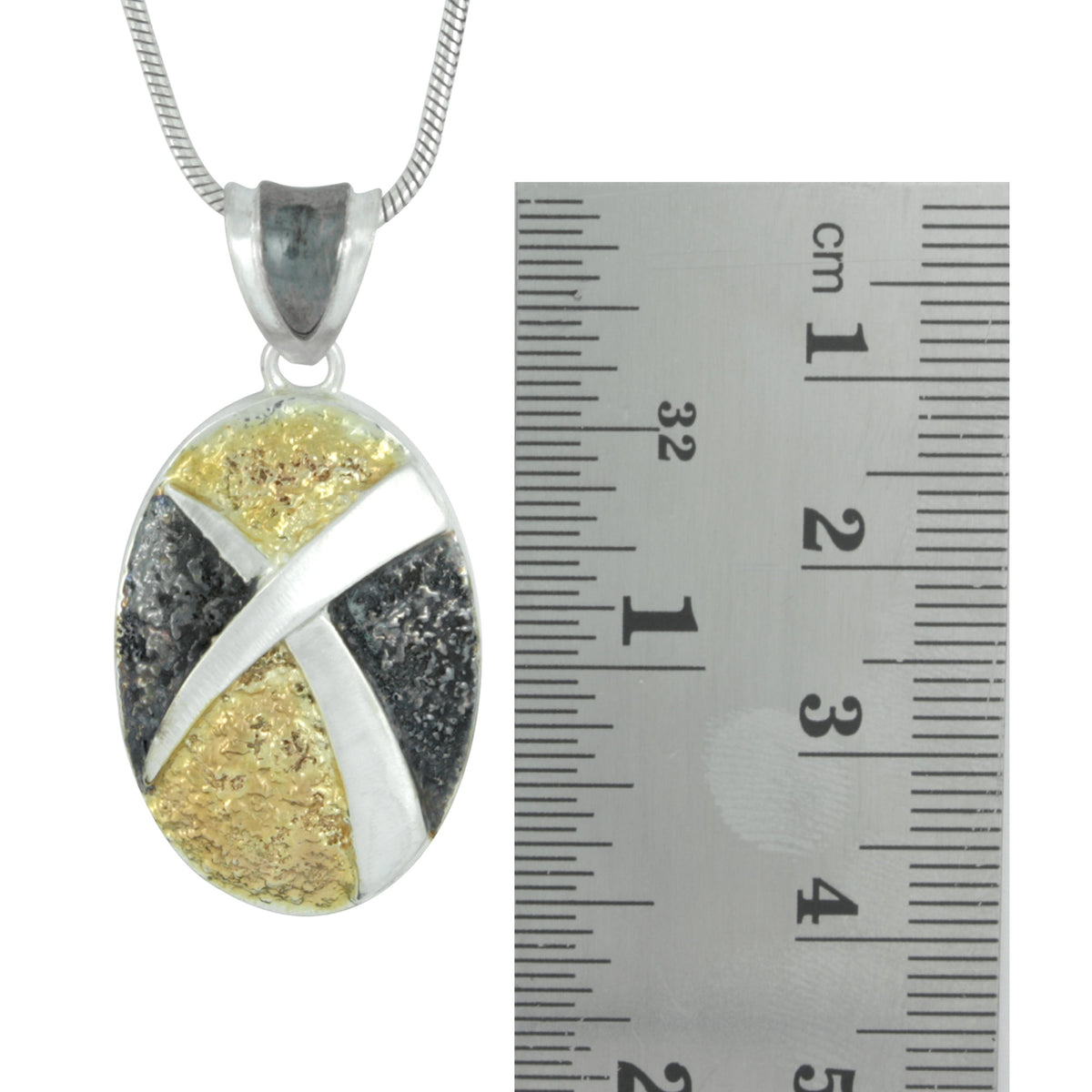 Mixed Metal Textured Pendant